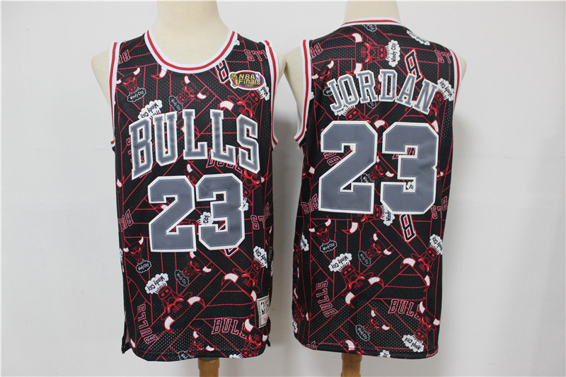 2020 Men Chicago Bulls #23 Jordan black  throwback NBA Jersey Print